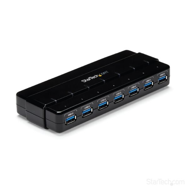 StarTech.com Concentrador Ladrón USB 3.0 de 7 Puertos - 5Gbps - Hub de Sobremesa con Adaptador de Alimentación