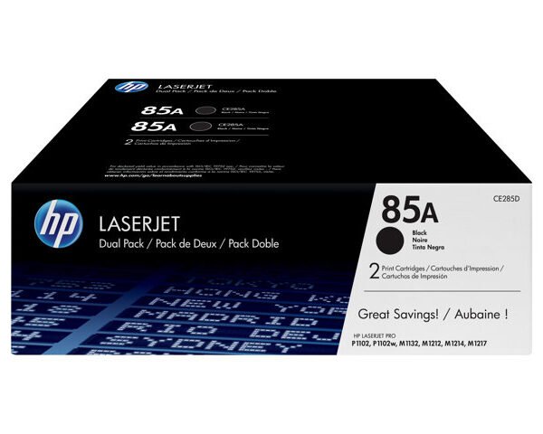 Pack 2 Cartuchos de Tóner HP 85A - Negro - CE285AD - LaserJet Original