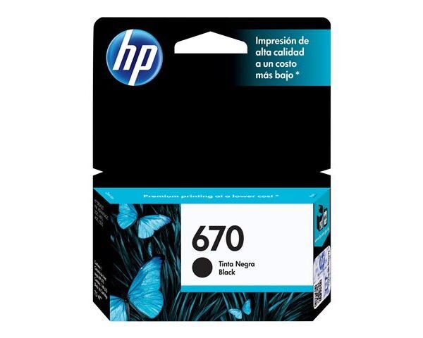 Tinta HP 670 - CZ113AL - Negro - 14 ml - Deskjet Ink Advantage