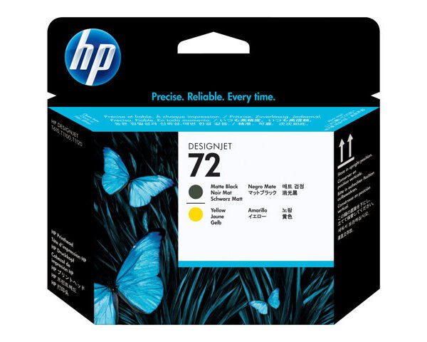 Cabezal de impresión HP 72 - C9384A - Amarillo - Negro mate - DesignJet