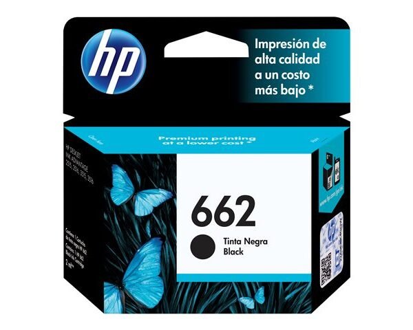 Tinta HP 662 - CZ103AL - Negro - Original - Deskjet T1516 - Ink Advantage T15XX - T26XX - 46XX