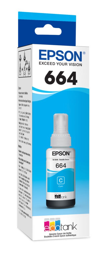 Tinta Epson T664 - Cián - Original - Epson - EcoTank ET